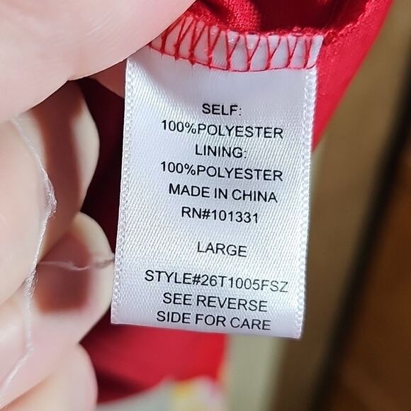 Romper Bundle Of 2 Florals Pink And Red Is Sheer But Fully Lined Size LARGE - Picture 10 of 13